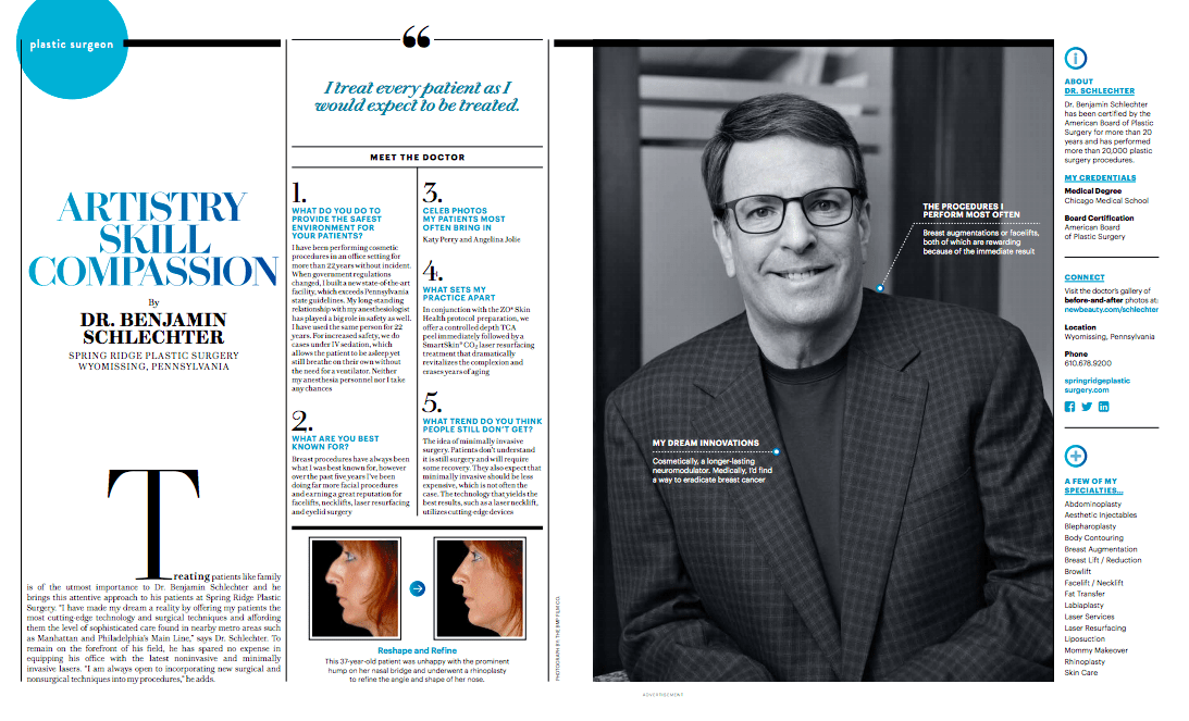 Article in NewBeauty Magazine Featuring Dr. Schlechter