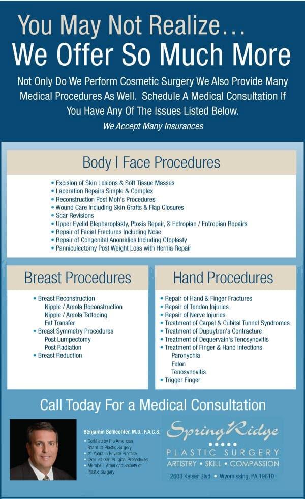 spring ridge plastic surgery procedures